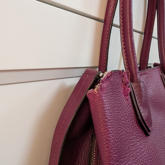 Michael Kors Plum Leather Handbag - Picture 3 of 4